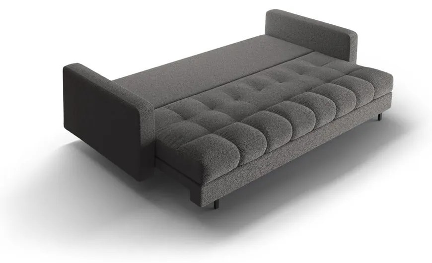 Тъмносив разтегателен диван с място за съхранение от букле 222 cm Bali – Cosmopolitan Design