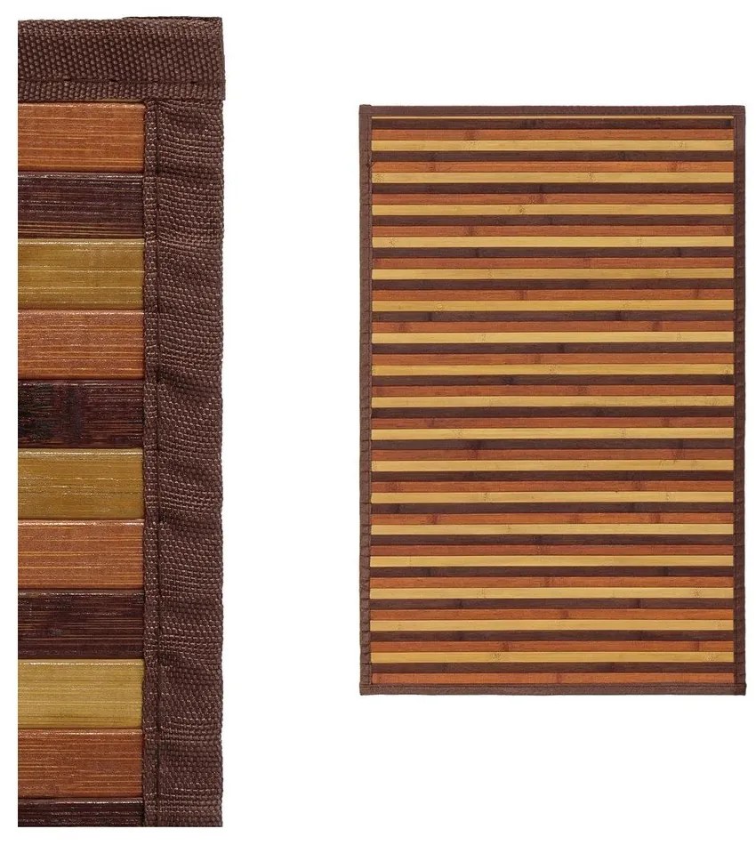 Бамбуков килим в кафяво и цвят горчица 60x90 cm - Casa Selección