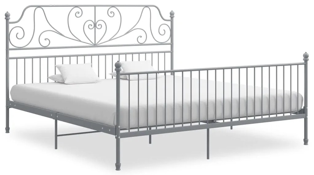 324858 vidaXL Рамка за легло, сива, метал, 180x200 см