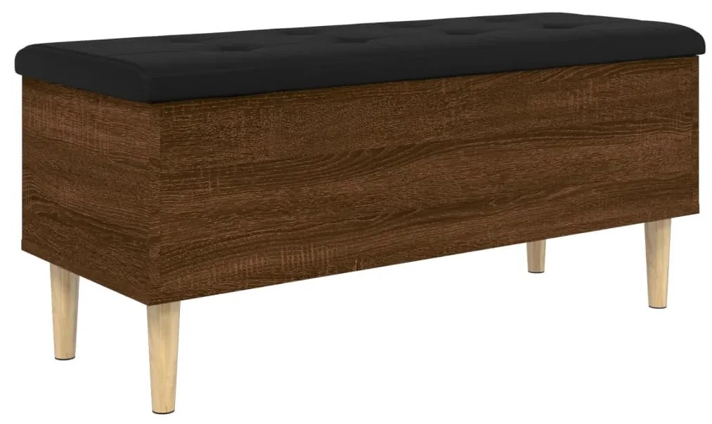 835088 vidaXL Пейка за съхранение, кафяв дъб, 102x42x46 см, инженерно дърво