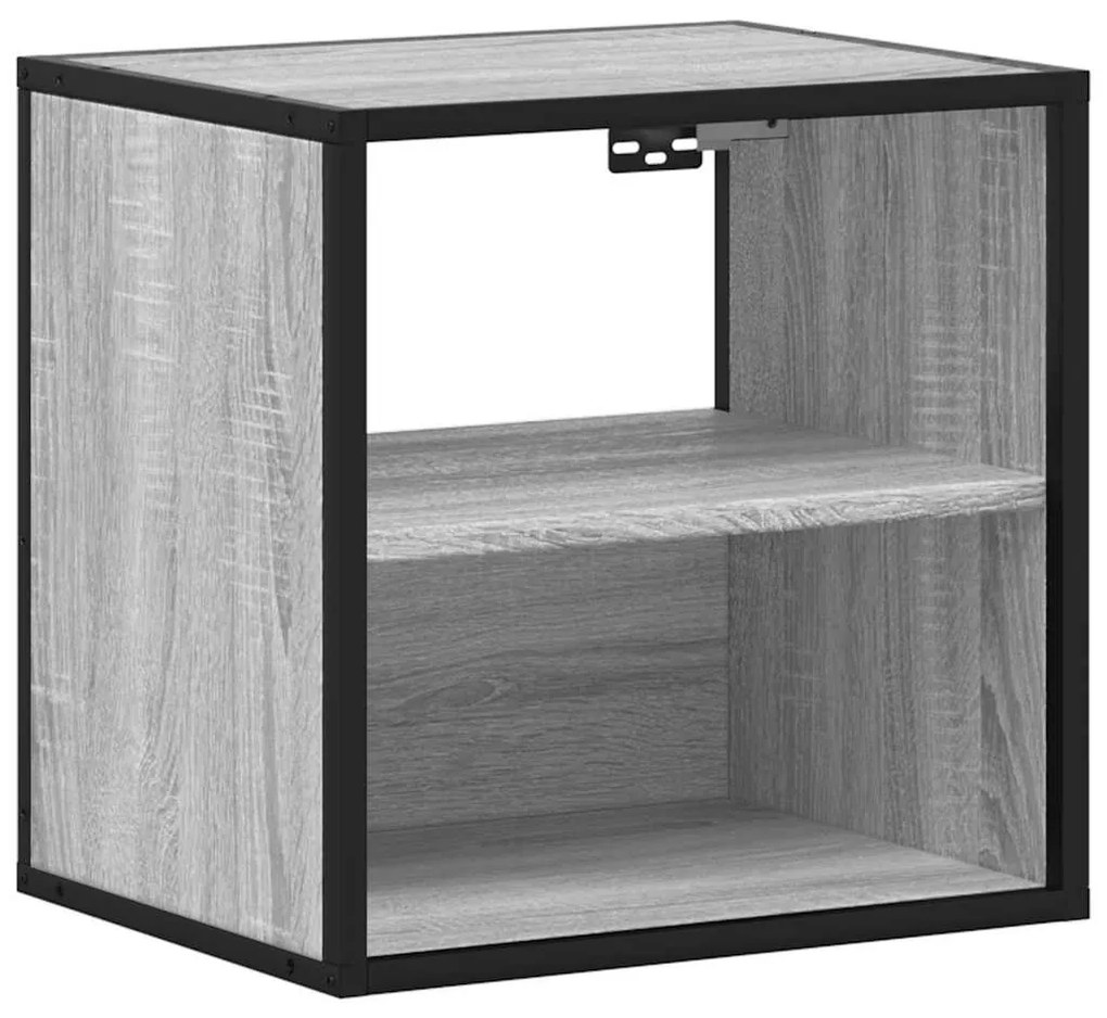 848750 vidaXL Стенно нощно шкафче Grey Sonoma 40x31x39,5 cm