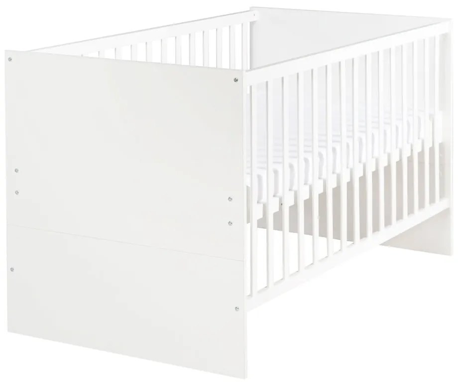 Бяло детско креватче 70x140 cm с регулируема височина Anton – Roba