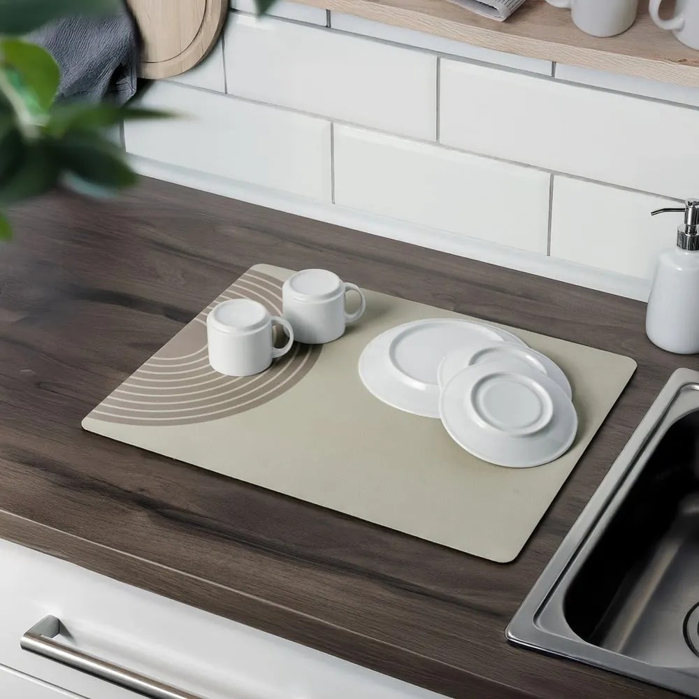 Бежова гумена тавичка за оттичане за съдовете 50x40 cm Dima – Wenko