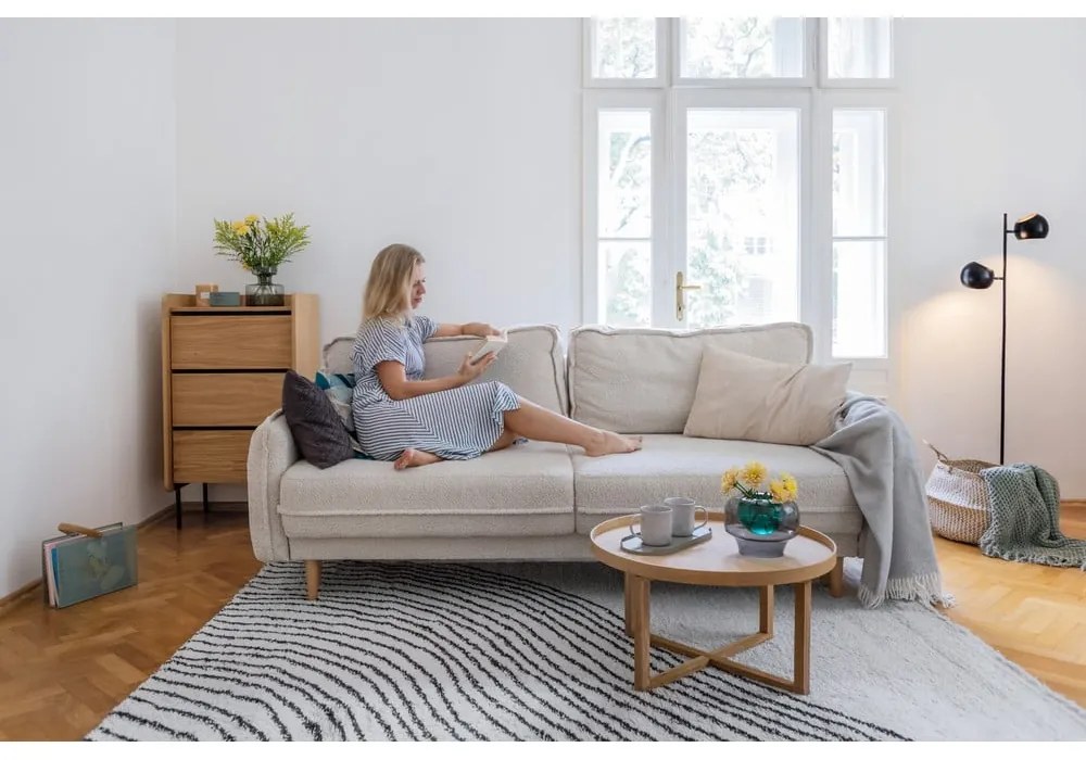 Червен разтегателен диван от плат букле 215 cm Patti - Bonami Selection