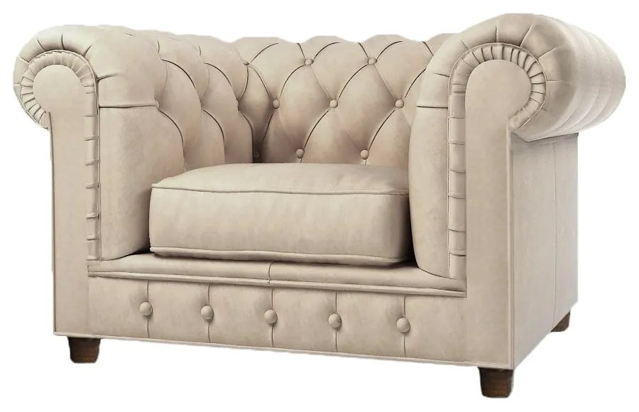 Кремаво кадифено кресло Cambridge - Ropez