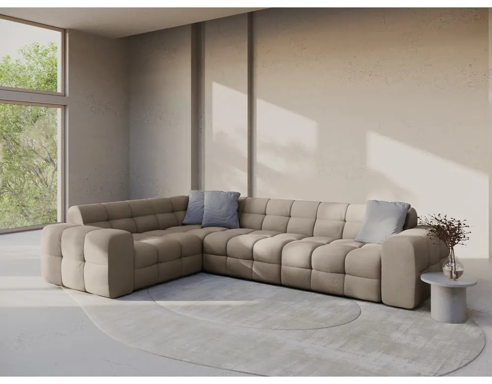 Кафяв ъглов диван (ляв ъгъл/L форма) Kendal – Micadoni