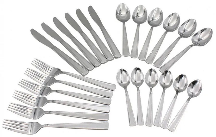 Комплект прибори за хранене ZEPHYR ZP 1512 AE SM, 24 части, Неръждаема стомана, Сребрист