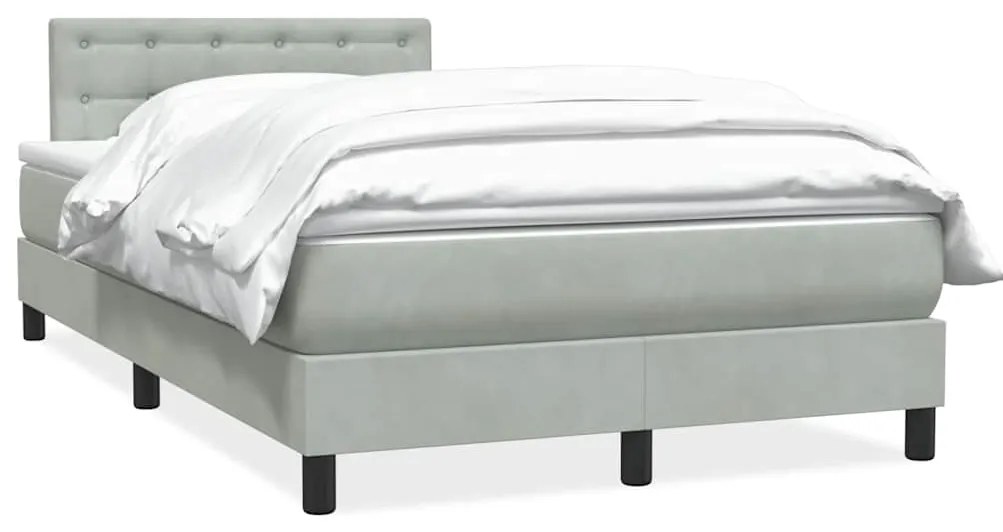 3316587 vidaXL Боксспринг легло с матрак, светлосиво, 120x210 cm, кадифе