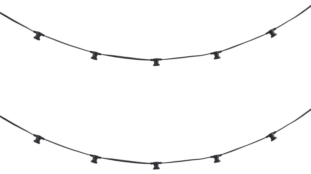 Свързваема черна гирляндна лампа с щепсел 6m 10-лампи IP54 - Lubber