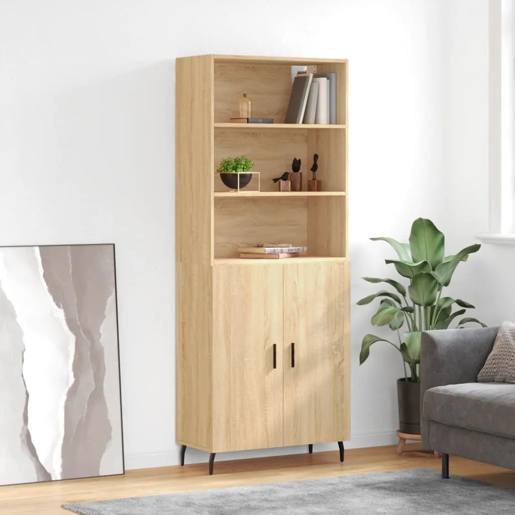 3189272 vidaXL Висок шкаф, дъб сонома, 69,5x34x180 см, инженерно дърво
