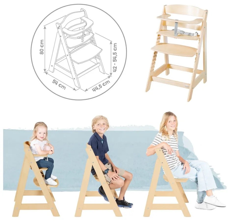 Стол за хранене в бежов и естествен цвят Born Up 2in1 Luxe – Roba