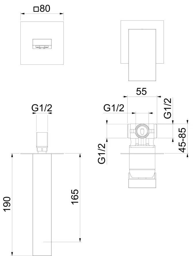 Вградена батерия за мивка в лъскаво-сребрист цвят (1 изход) Latus – Sapho