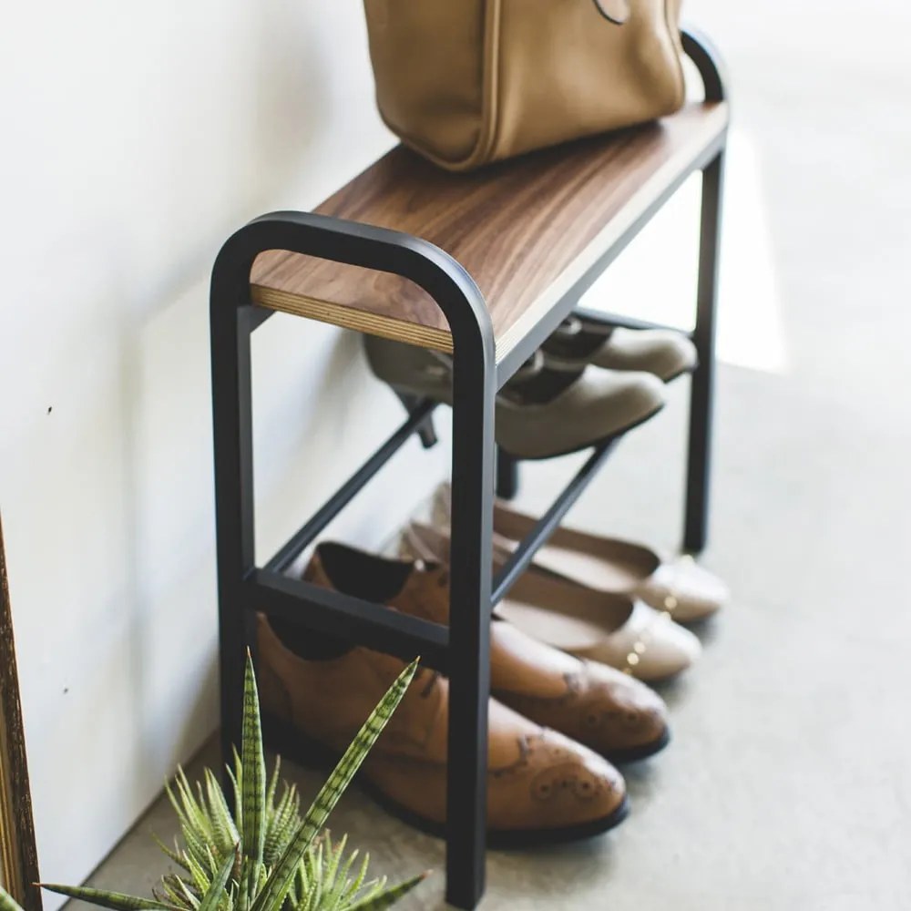 Метална етажерка за обувки в черно-натурален цвят Tower - YAMAZAKI