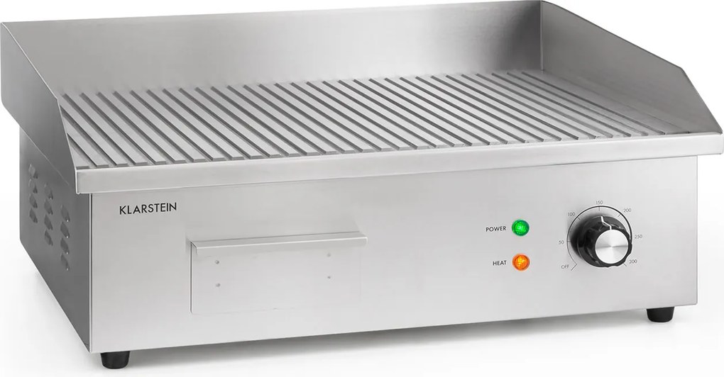Klarstein Grillmeile 3000R, електрическа скара, 3000 W, плоча за скара, 54.5 x 35 см, ребра