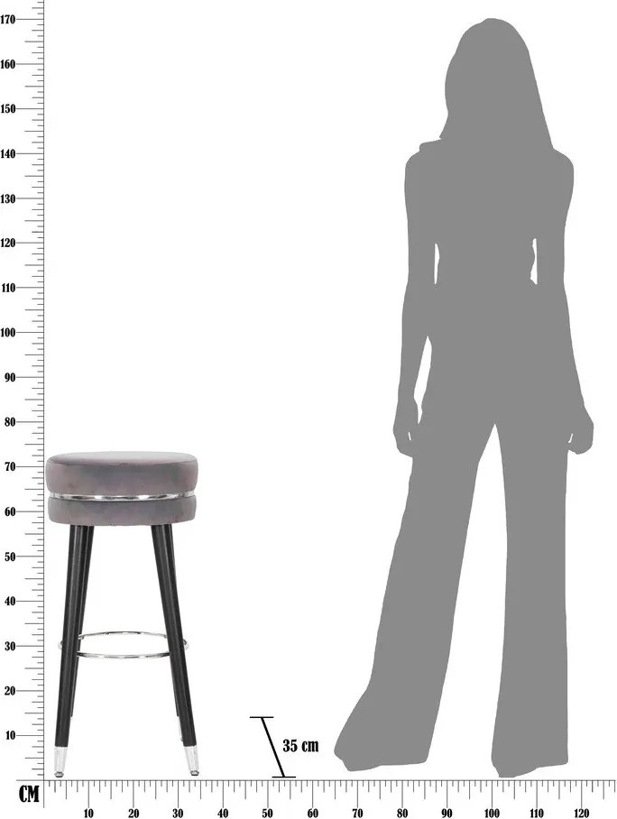 Сив тапициран бар стол (височина на седалката 74 cm) Paris – Mauro Ferretti