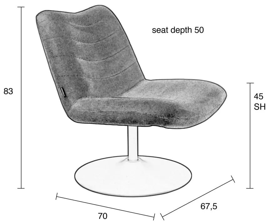 Кресло от розово кадифе Bubba - Zuiver