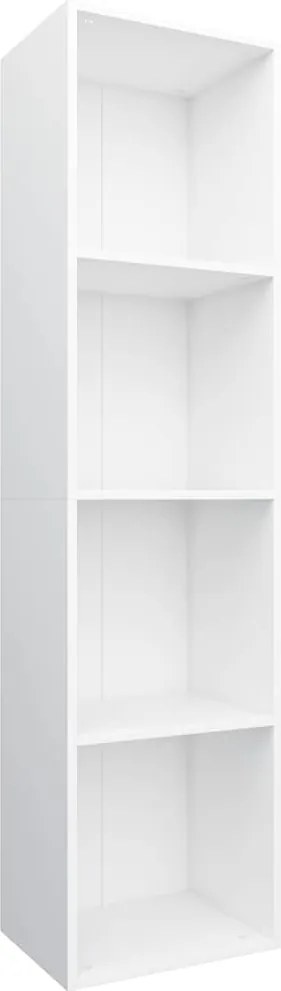 800144 vidaXL Библиотека/ТВ шкаф, бяла, 36x30x143 см, инженерно дърво