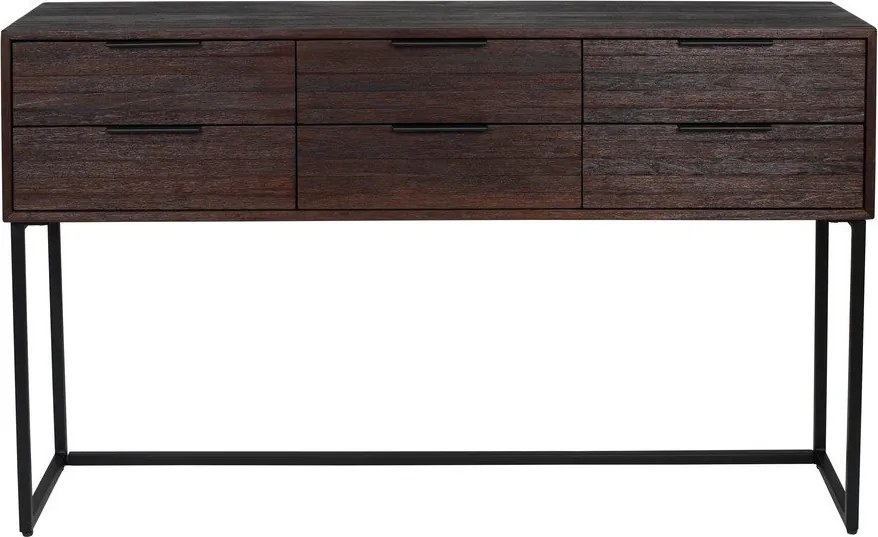 Тъмнокафява конзолна маса от масивно тиково дърво 35x135 cm Webster – White Label