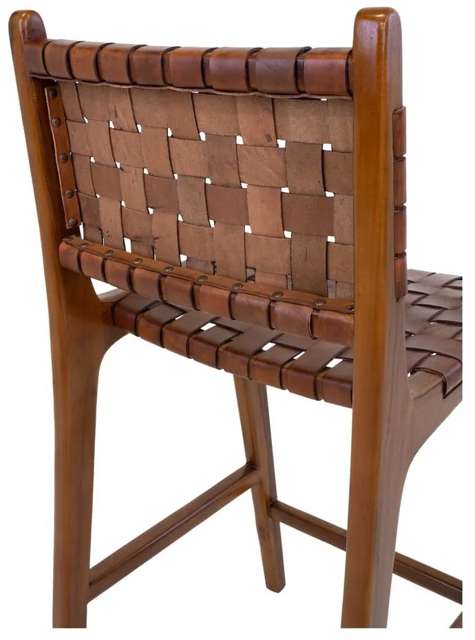 Кафяв бар стол от тиково дърво 101 cm Perugia - House Nordic