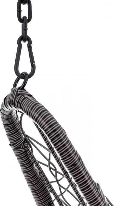 Черен висящ стол формата на сълза Madera