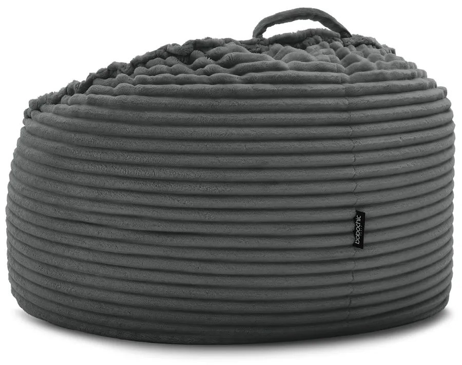 Тъмносив пуф от рипсено кадифе Socrate – Bobochic Paris