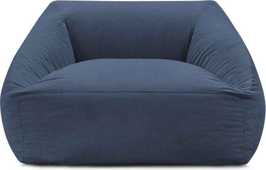 Тъмносин пуф от рипсено кадифе Lilibet – Bobochic Paris