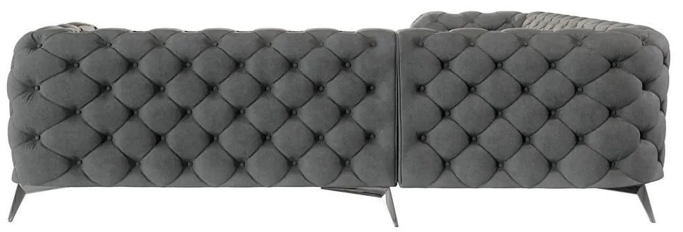 Сив кадифен ъглов диван Chelsea – Ropez