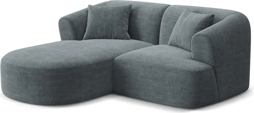 Тъмносив ъглов диван от рипсено кадифе (ляв ъгъл) Campi – Cosmopolitan Design