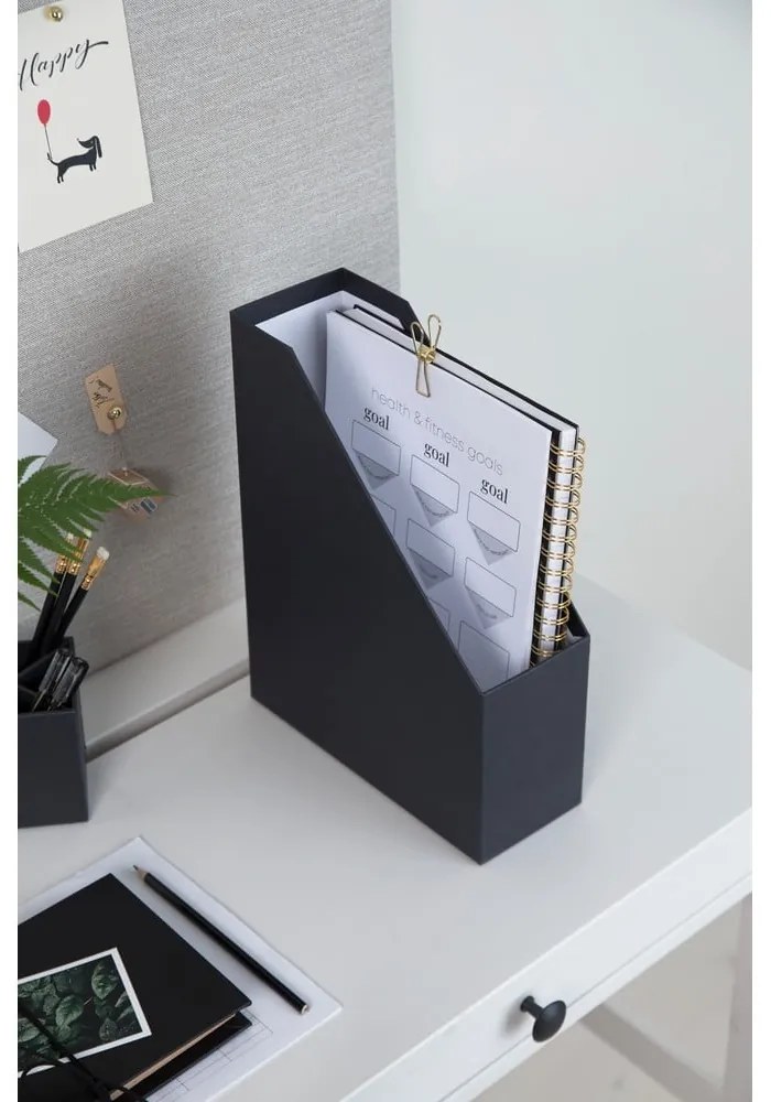 Тъмно сив органайзер за документи Viktoria - Bigso Box of Sweden