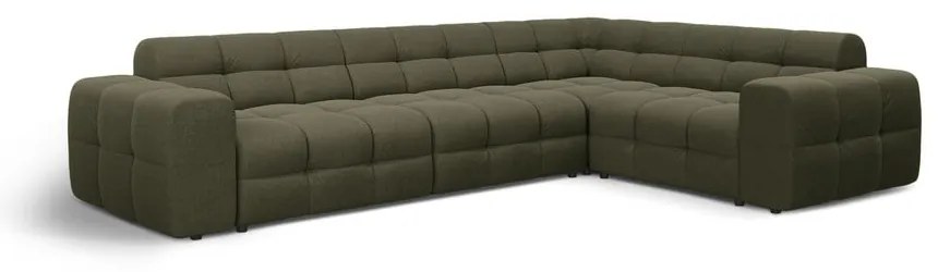 Зелен ъглов диван (десен ъгъл/L форма) Kendal – Micadoni