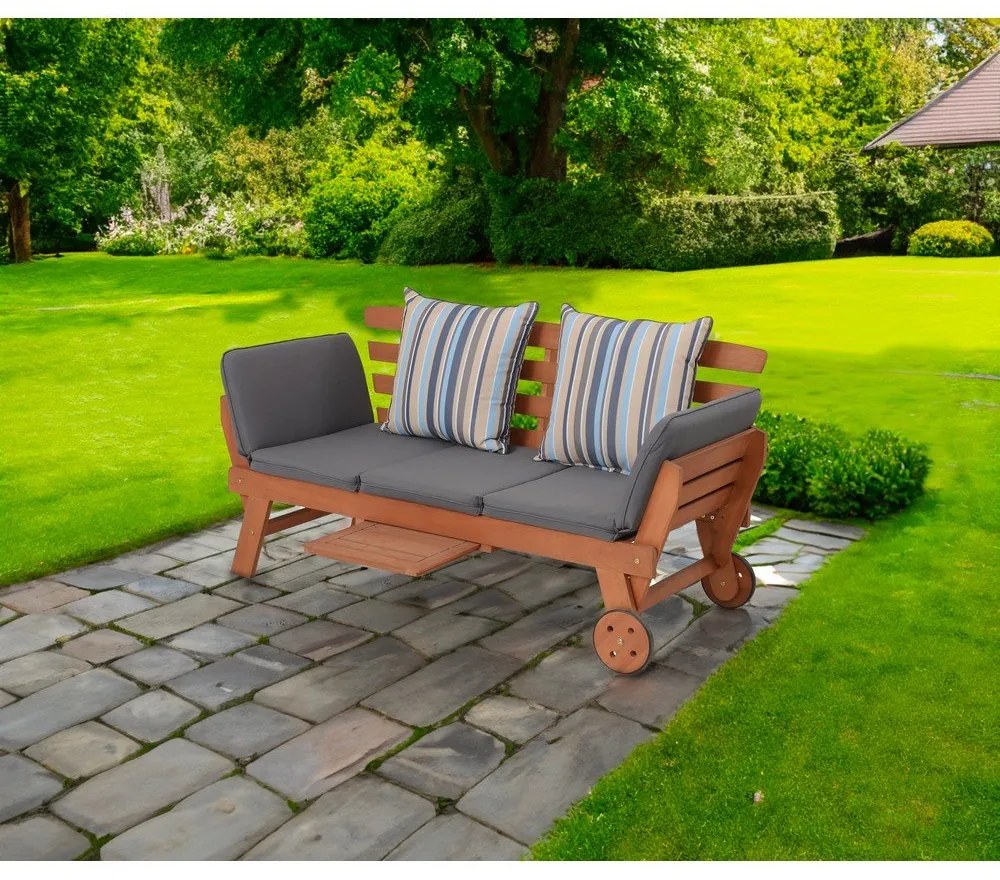 Кафява градинска пейка от масивно дърво Rincon – Garden Pleasure