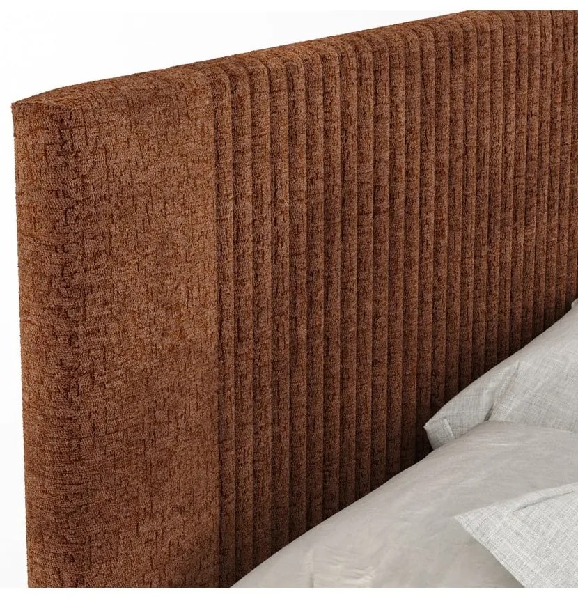 Оранжево боксспринг легло 180x200 cm с място за съхранение Bergamo – Maison de Rêve