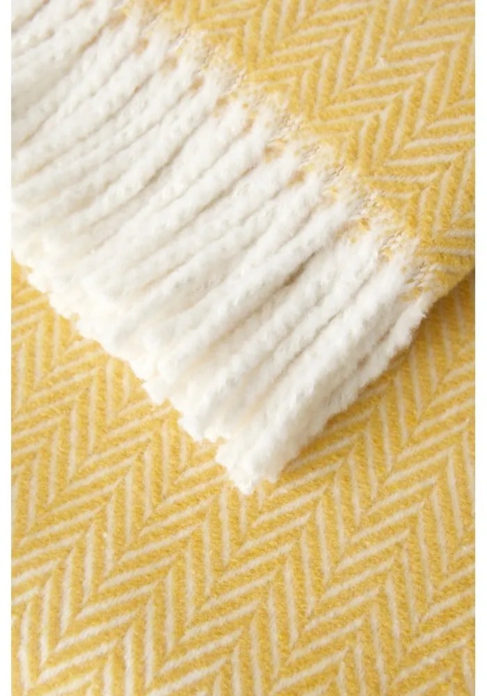 Меденожълто одеяло със съдържание на памук , 140 x 180 cm Skyline - Euromant