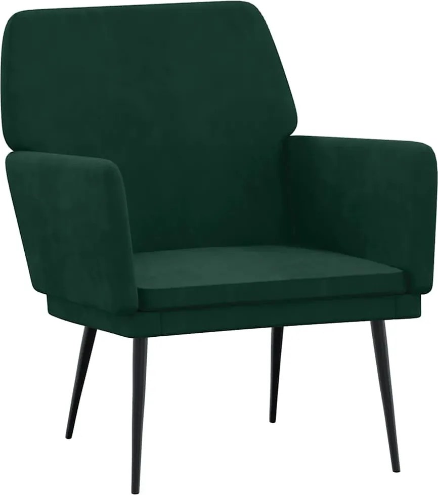 351374 vidaXL Кресло, тъмнозелено, 62x79x79 см, кадифе
