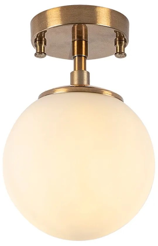 Бяло/в месингов цвят осветително тяло за таван със стъклен абажур ø 15 cm Atmaca – Opviq lights