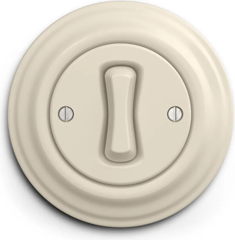 Kliklap - Ретро кръстовиден превключвател с рамка № 7 бежов