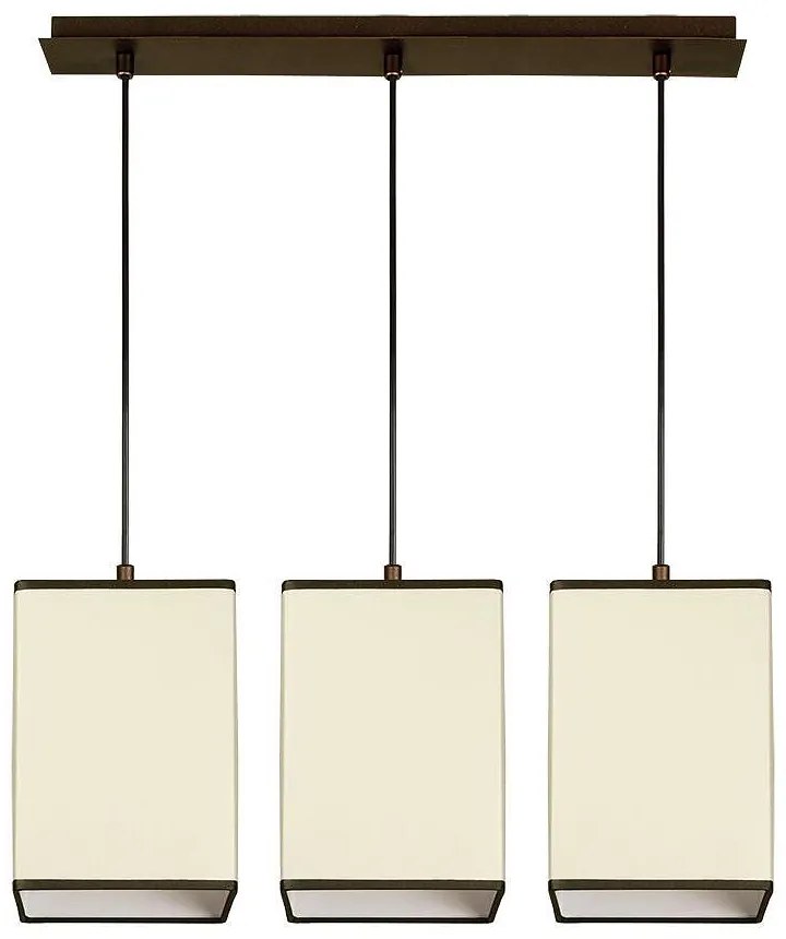 Пендел МИЛАНО, патина, абажури Шинц Крем, 3xE27