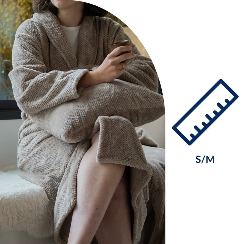 Кафяво-сива хавлия от микроплюш размер S/M Pippa – Tiseco Home Studio