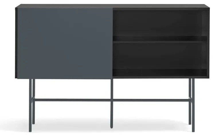 Нисък скрин с плъзгащи се врати 140x91 cm в черно/антрацит Nube - Teulat