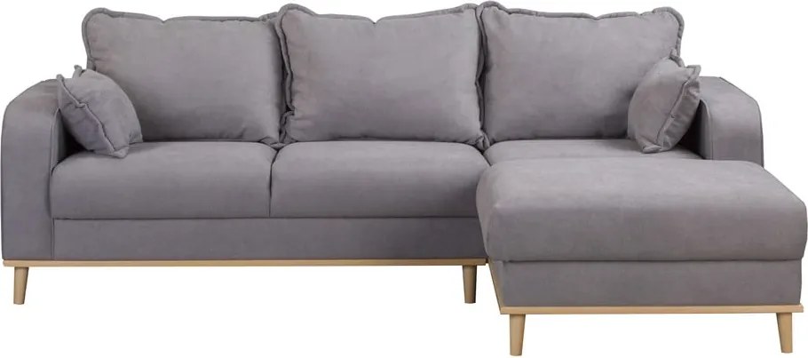 Сив ъглов диван (десен ъгъл) Beata - Ropez