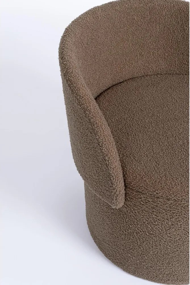 Кафяво-сива табуретка от прежда с примки от букле Anthea – Yes Everyday