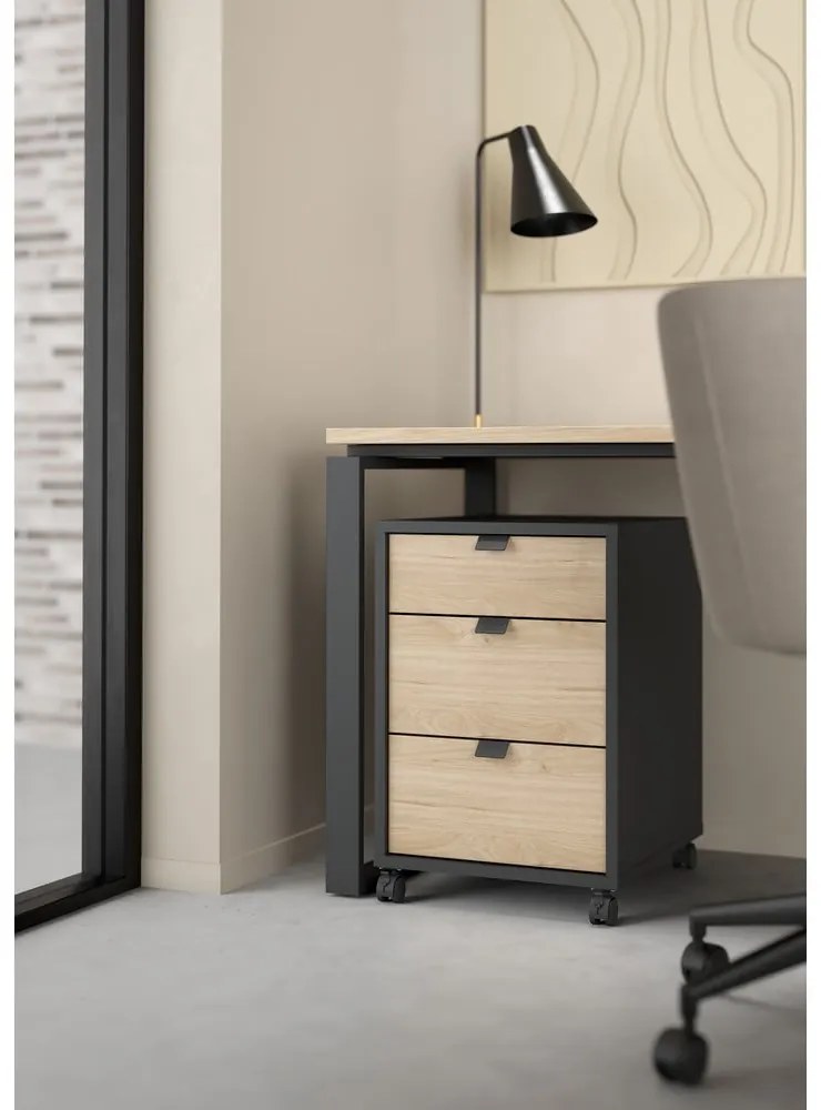 Шкаф с дъбов декор в цвят антрацит-натурален 41x61 cm Sign - Tvilum