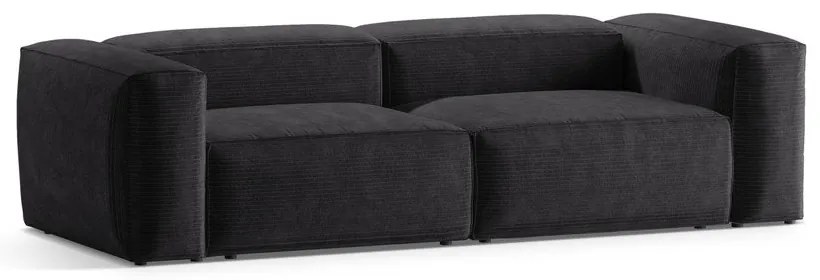 Тъмносив диван от рипсено кадифе 264 cm Bergamo – Cosmopolitan Design
