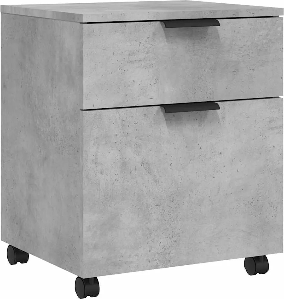 811524 vidaXL Мобилен архивен шкаф с Бетонно сиво 45x38x54 см инженерно дърво