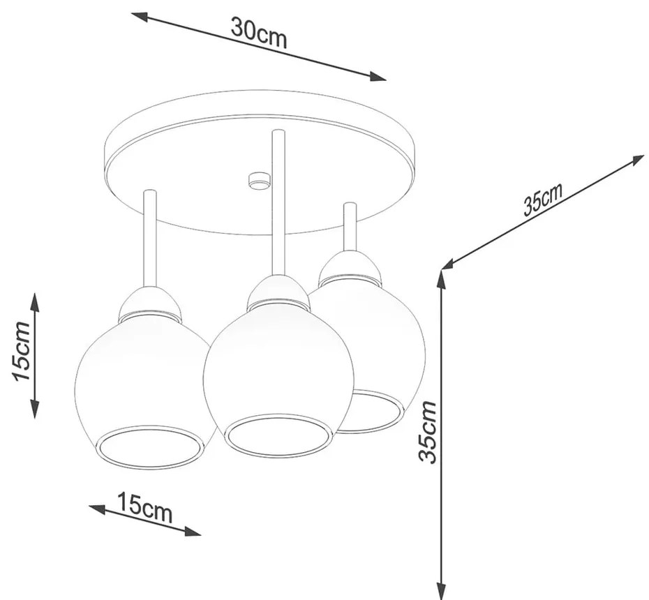 Черна лампа за таван ø 15 cm Grande - Nice Lamps