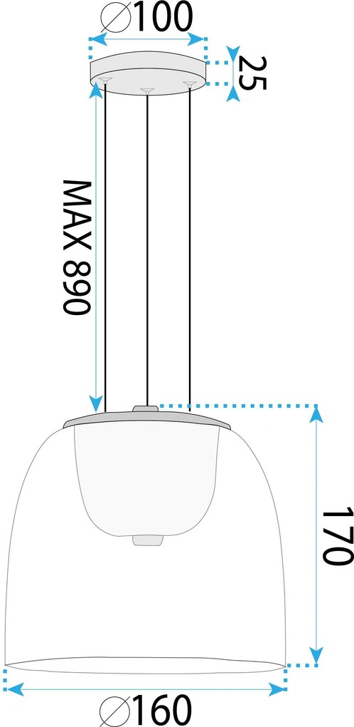 Висяща LED лампа APP1689-1PC A Gold