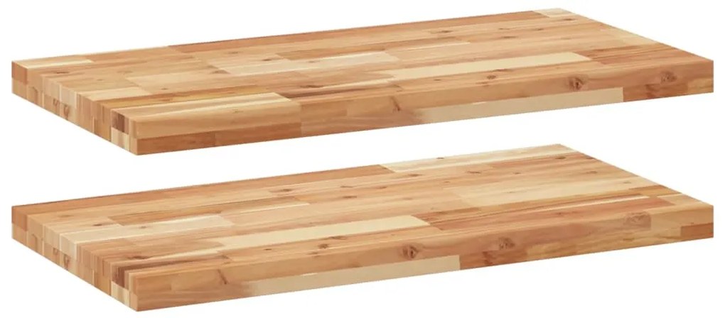3279632 vidaXL Плаващ рафт, 2 бр, 60x40x4 см, маслен финиш, акация масив