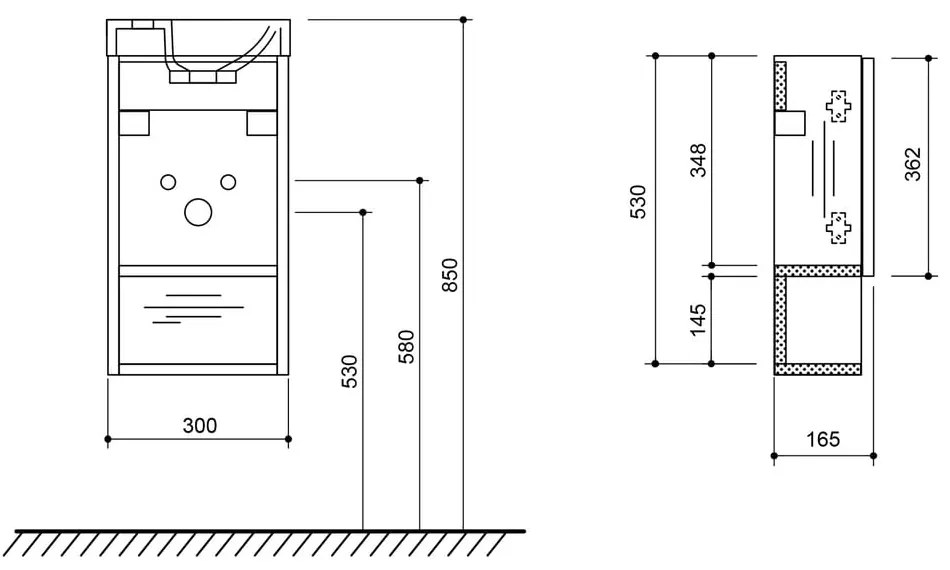 Бял стенен шкаф без мивка 30x53 cm Latus Xi – Sapho