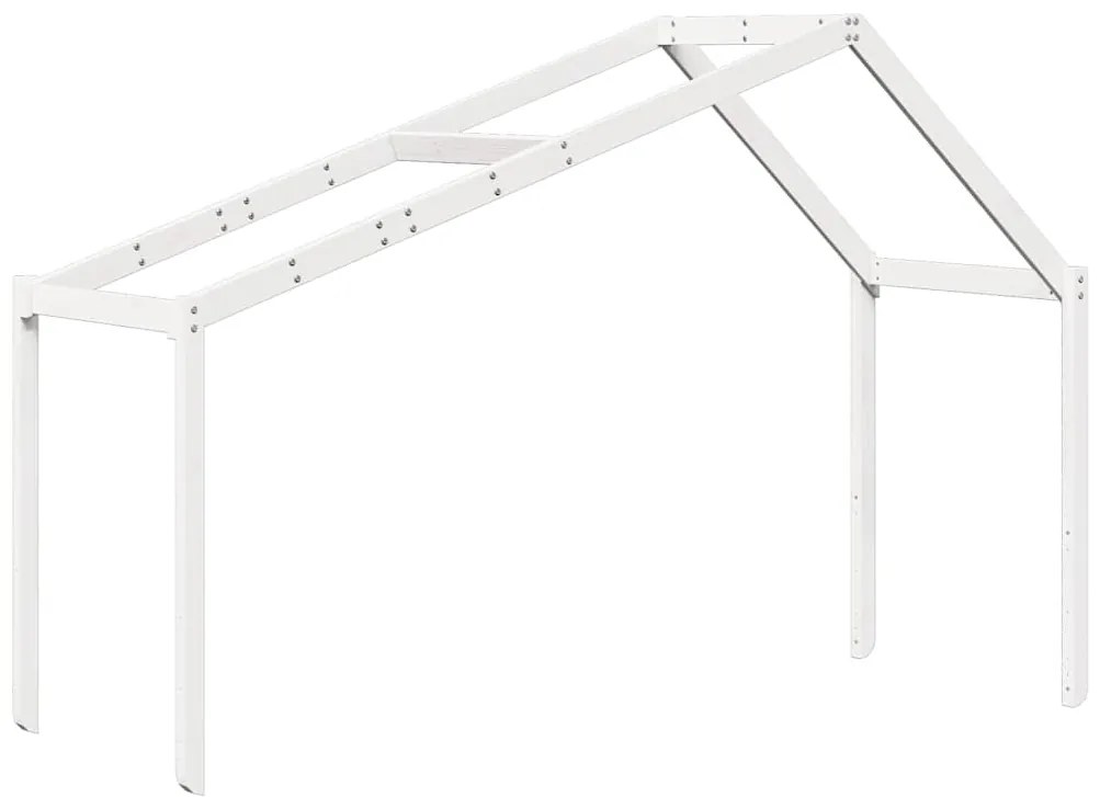 846944 vidaXL Покрив за детско легло, бял, 203x80,5x142 см, бор масив