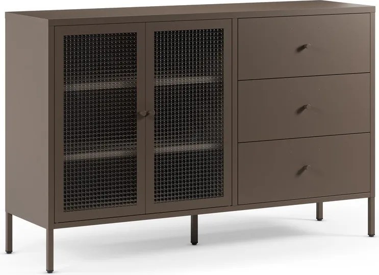 Сива метална витрина 140x90x40 cm Layna – Marckeric